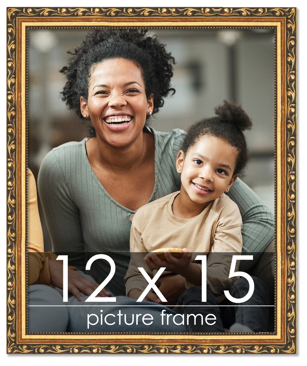 12x15 Museum-Quality Picture Frame with UV-Resistant Acrylic & Acid-Free Backing, Available in 4 Finishes - Gold, Silver, Bronze, and Black